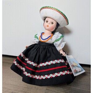 Vintage Madame Alexander Mexico Girl Doll with Wrist Tag 8" No Box